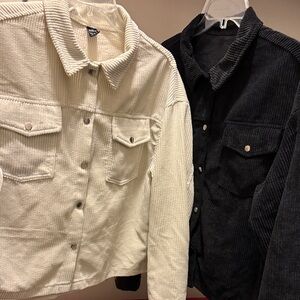 Men's Corduroy Jackets - Cream and Black